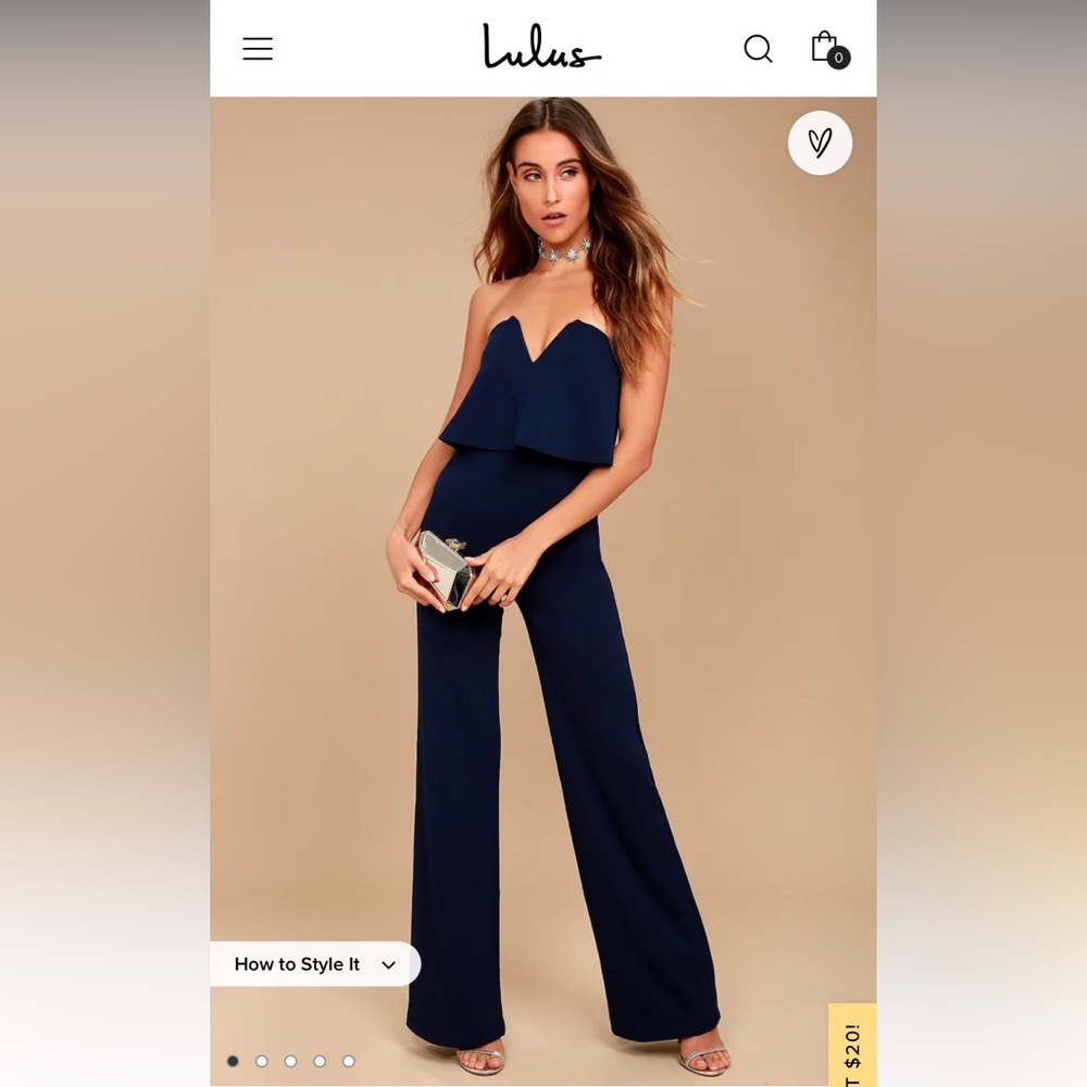 Lulus Power of Love Strapless Wide Leg Jumpsuit